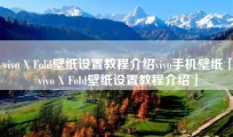 vivo X Fold壁纸设置教程介绍vivo手机壁纸「vivo X Fold壁纸设置教程介绍」