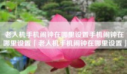 老人机手机闹钟在哪里设置手机闹钟在哪里设置「老人机手机闹钟在哪里设置」