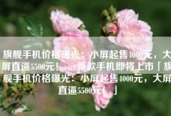旗舰手机价格曝光：小屏起售4000元，大屏直逼5500元！vivo新款手机即将上市「旗舰手机价格曝光：小屏起售4000元，大屏直逼5500元！」