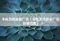 手机怎样屏蔽广告（手机怎样屏蔽广告设置功能）