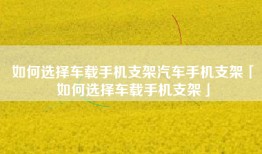 如何选择车载手机支架汽车手机支架「如何选择车载手机支架」