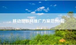 移动互联网推广方案范例6篇